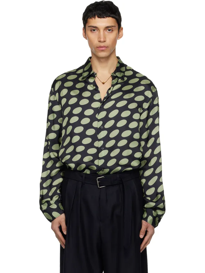 Dries Van Noten Dries Van Noten 水玉 サテン シャツの商品画像