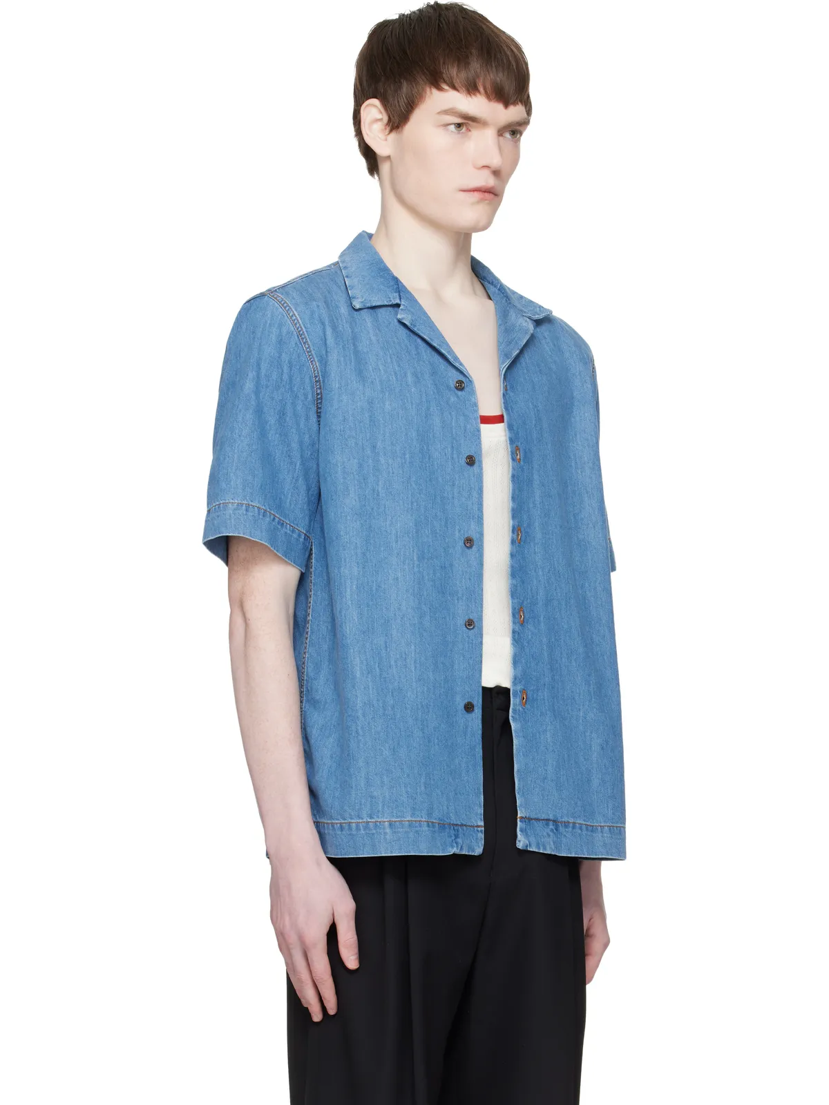 Dries Van Noten 半袖 デニムシャツ - 画像2