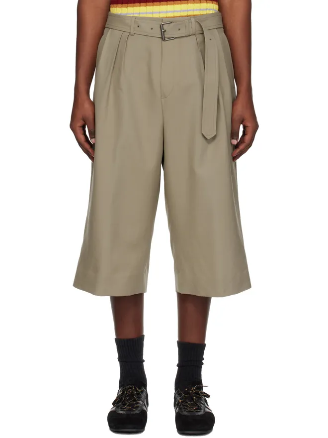 Dries Van Noten Dries Van Noten ベルト ウール モヘア ショートパンツの商品画像