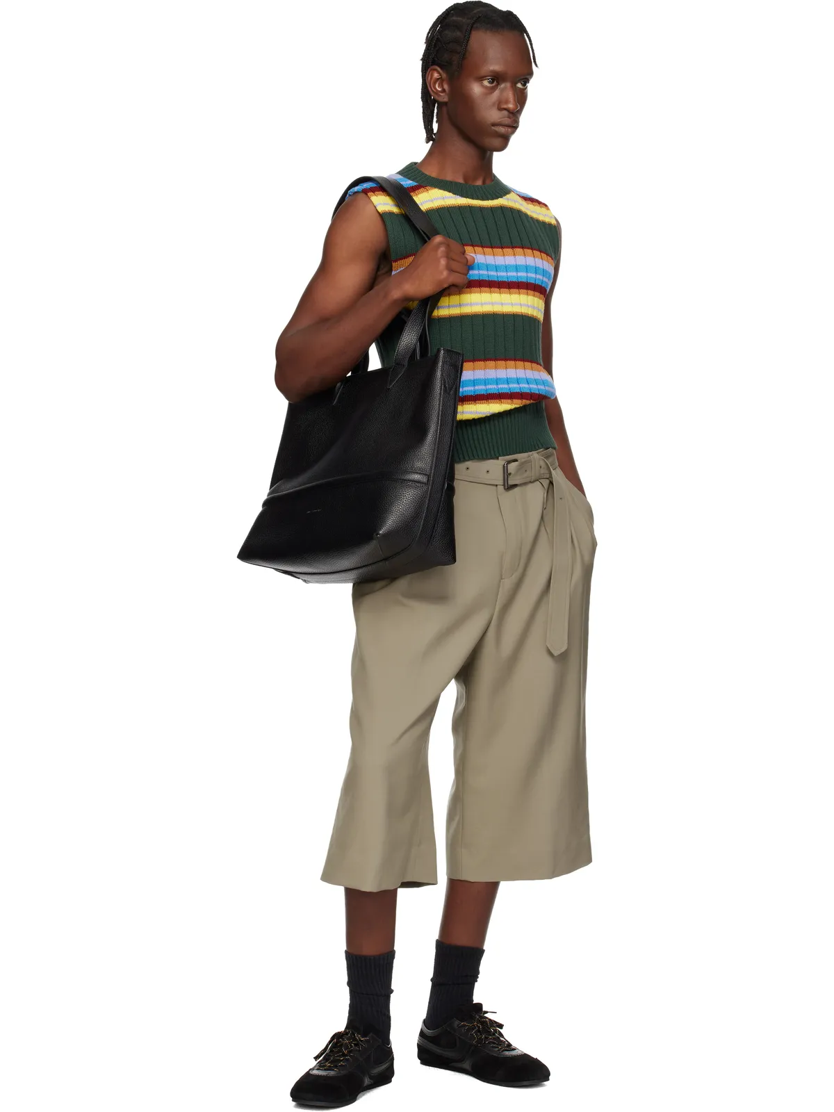 Dries Van Noten ベルト ウール モヘア ショートパンツ - 画像4