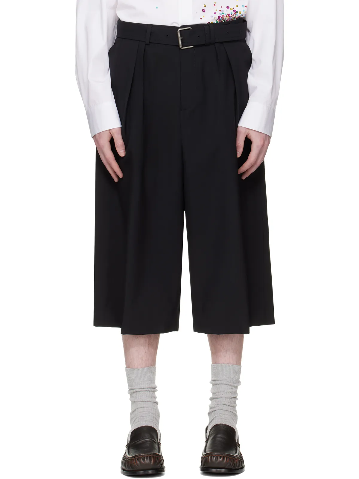 Dries Van Noten ウール モヘア ショートパンツ - 画像1