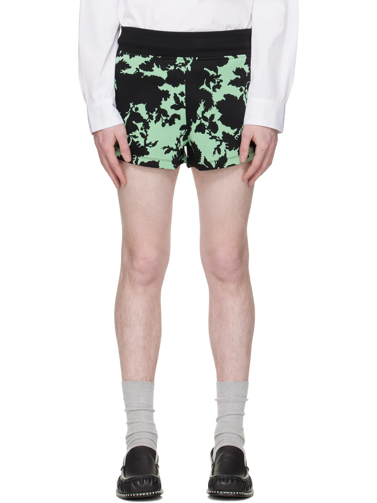 Dries Van Noten リブ ジャカード ショートパンツ - 画像1