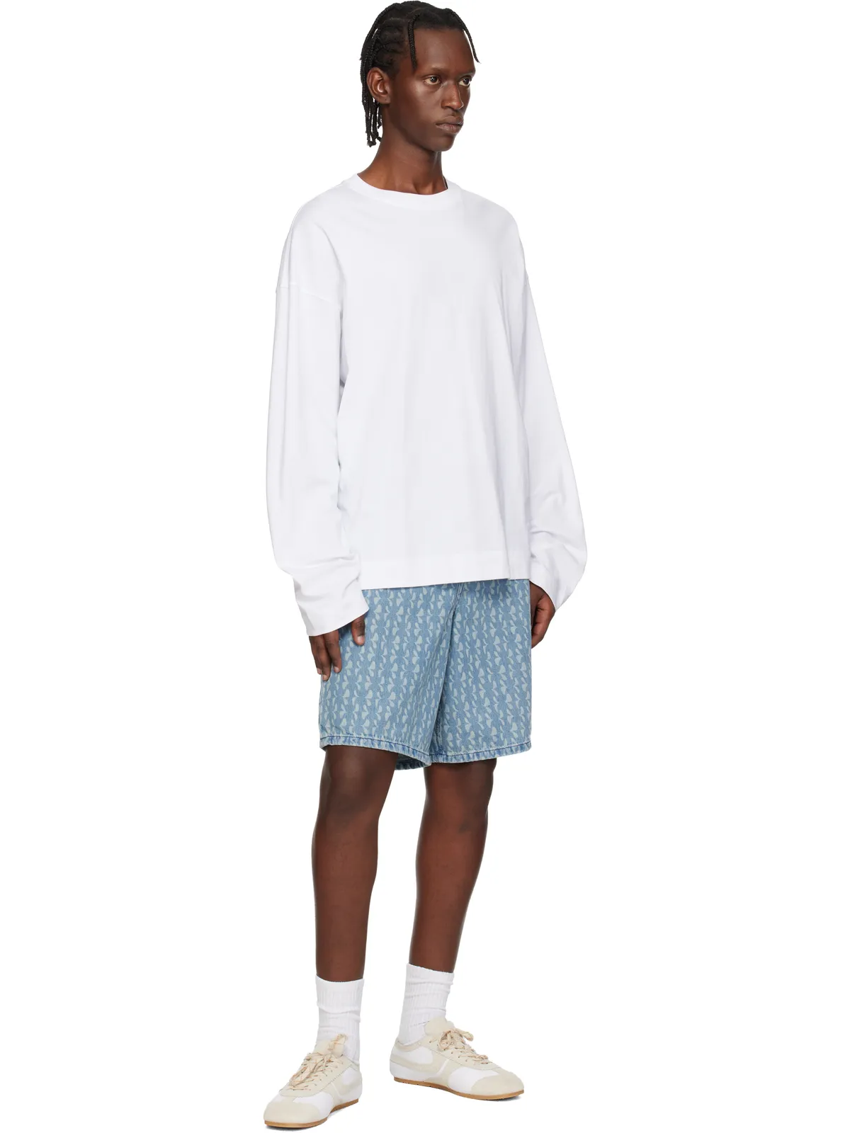 Dries Van Noten フェード デニムショートパンツ - 画像4