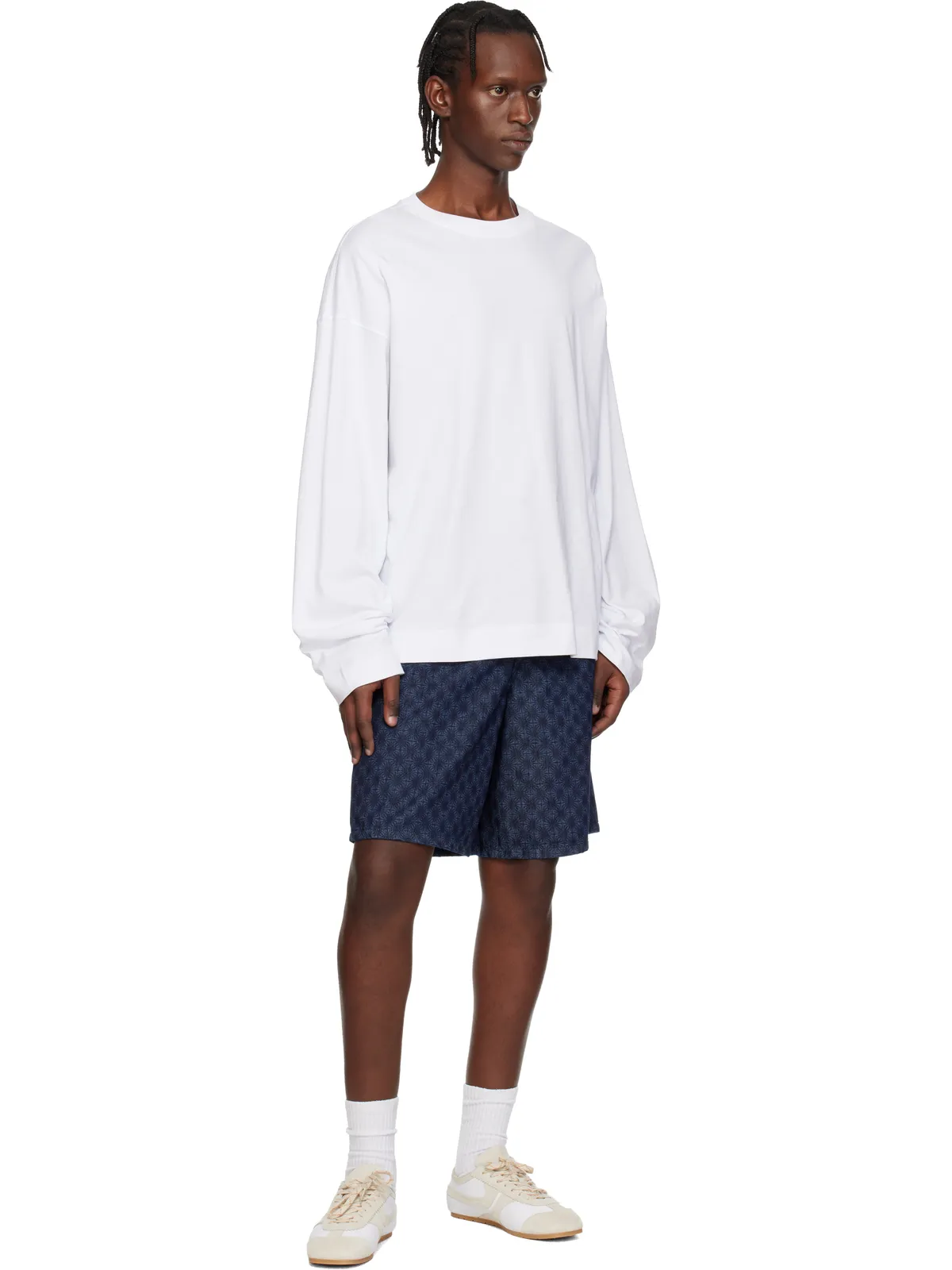 Dries Van Noten プリント デニムショートパンツ - 画像4