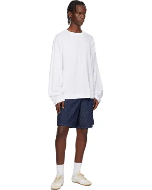Dries Van Noten プリント デニムショートパンツ - サムネイル4