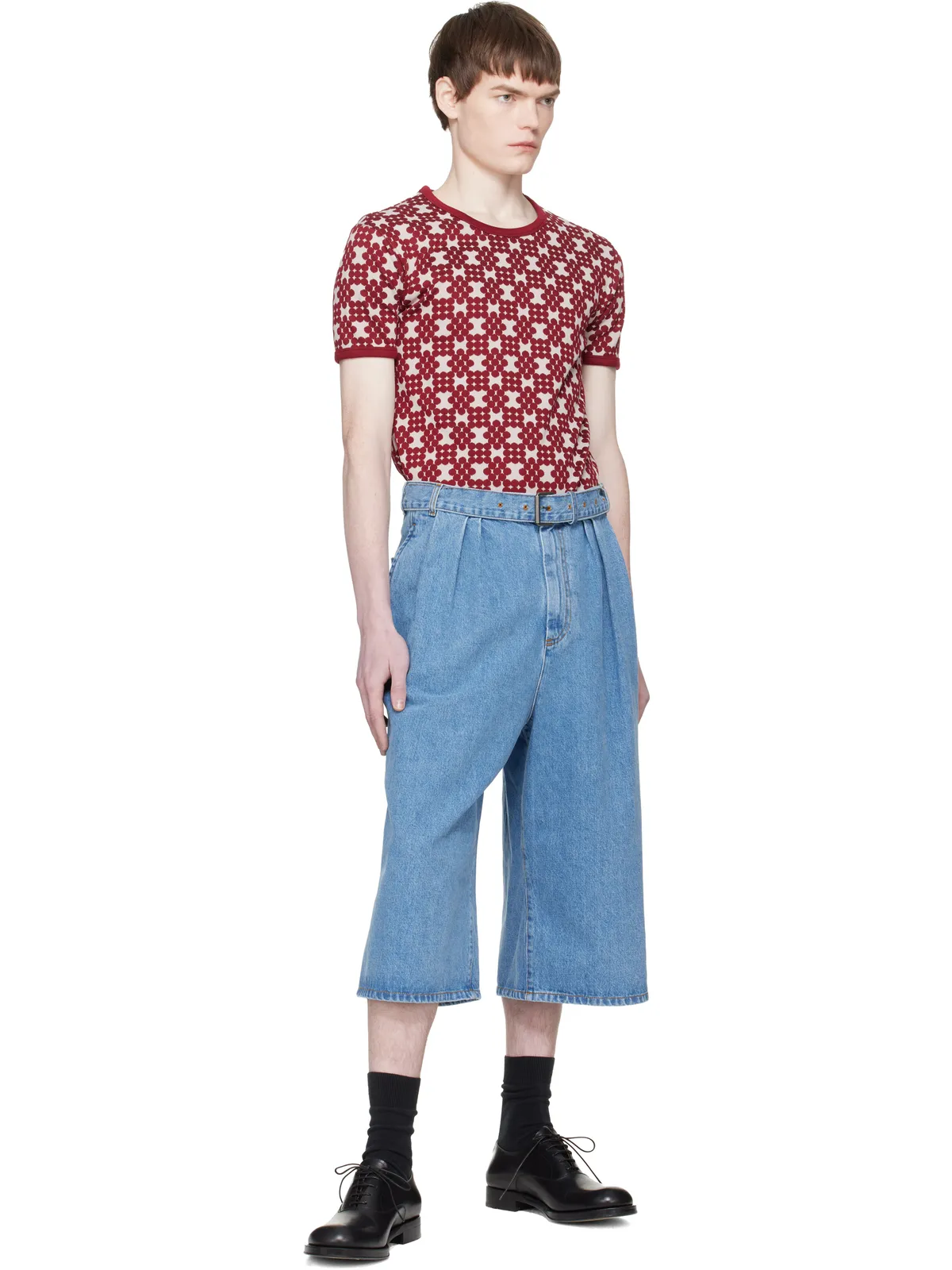 Dries Van Noten タック デニムショートパンツ - 画像4