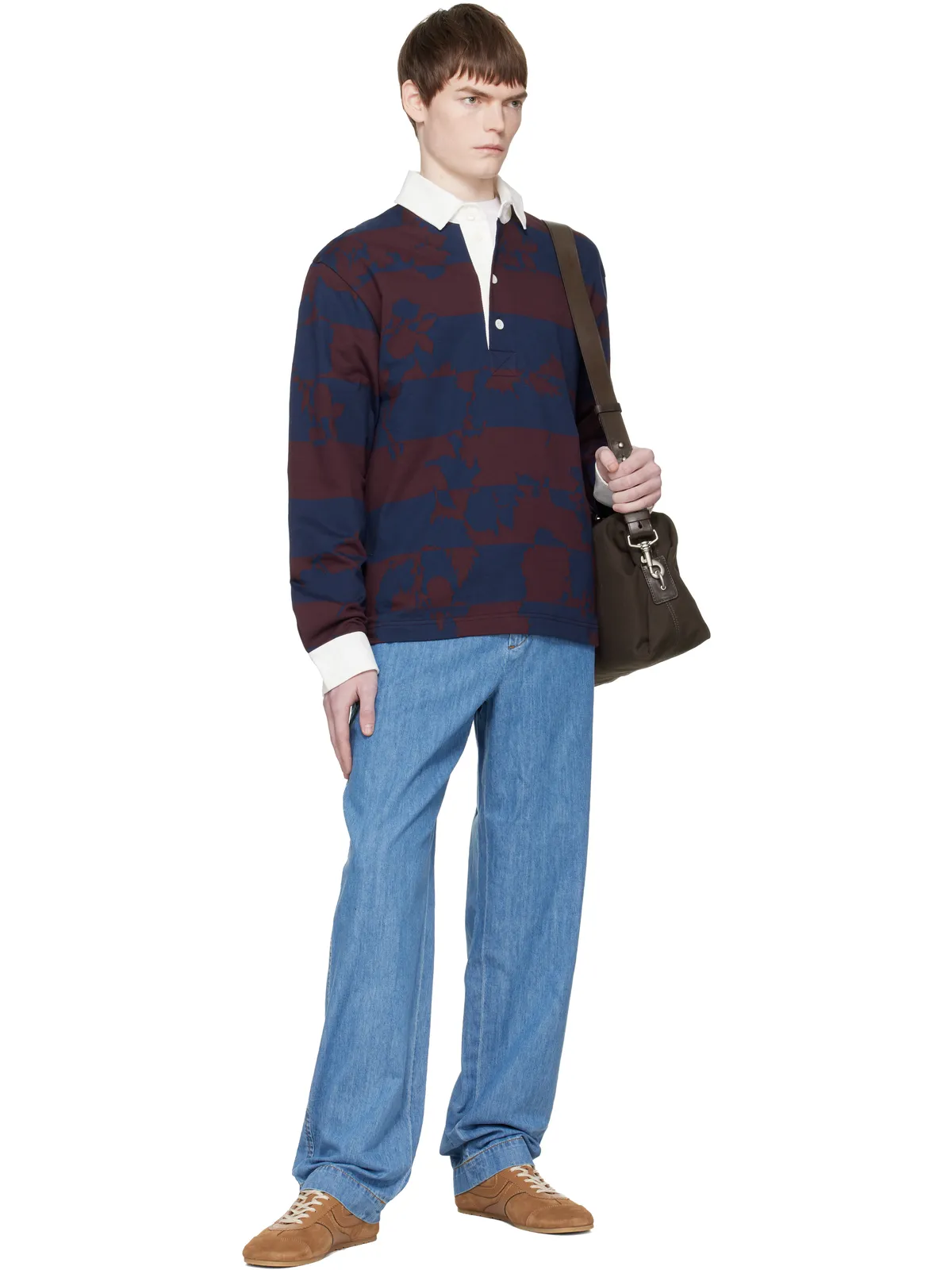 Dries Van Noten キャンバス＆ラムスキン バッグ - 画像4