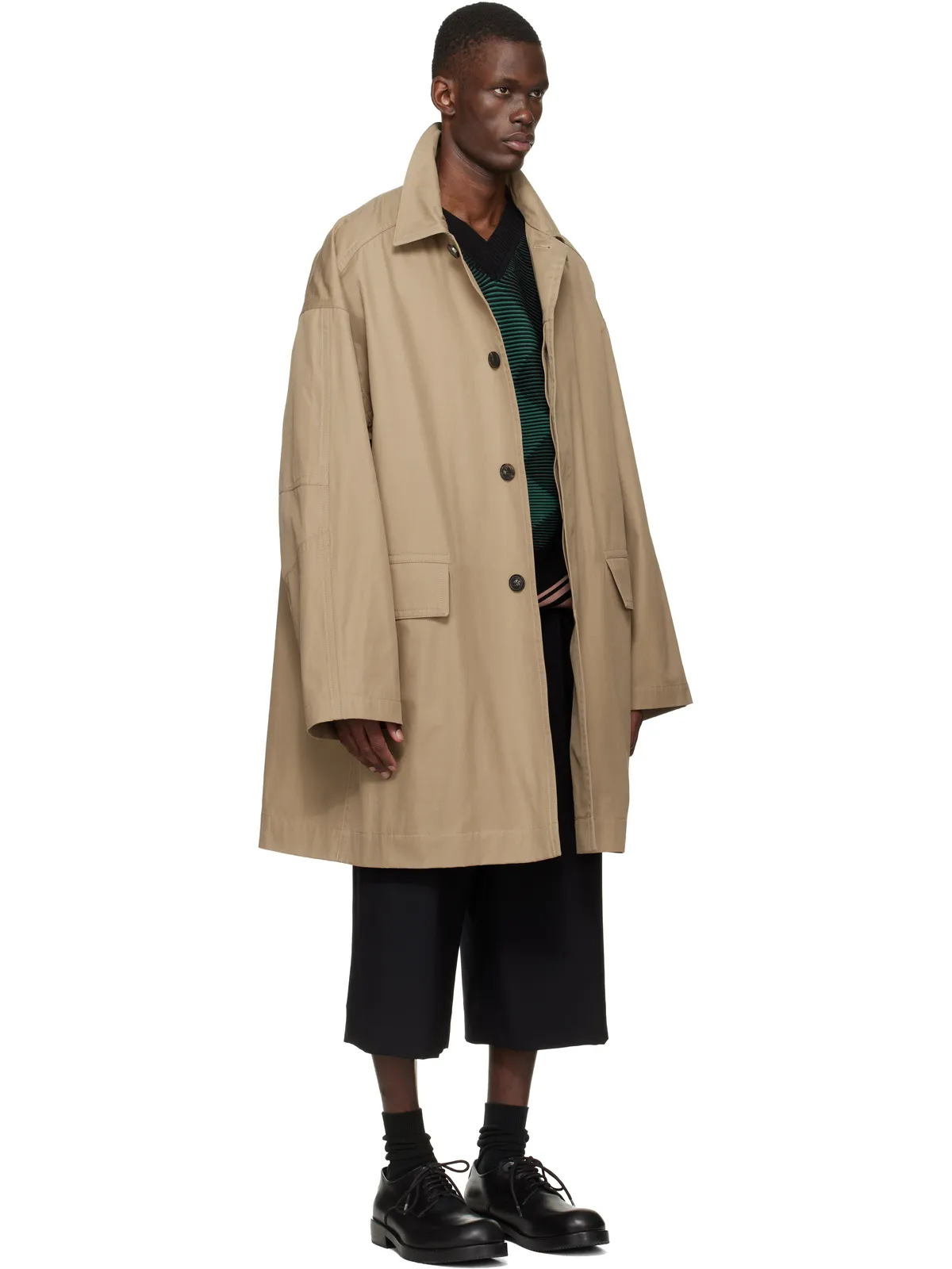 Dries Van Noten ルーズ コットン マックコート - 画像2