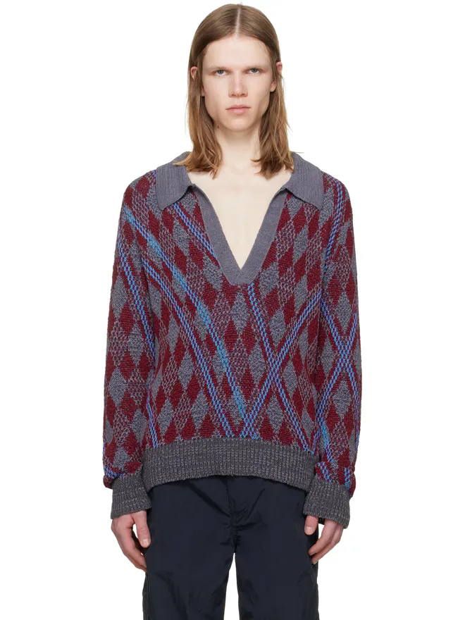Dries Van Noten Dries Van Noten Argyle ニットポロシャツの商品画像