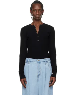 Dries Van Noten リブ ヘンリーネック トップス - サムネイル1