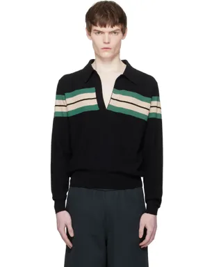 Dries Van Noten Block Stripe ニットポロシャツ - サムネイル1