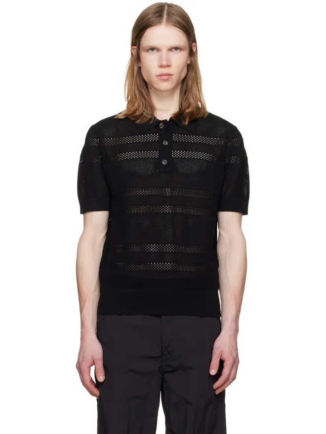 Dries Van Noten Dries Van Noten メッシュ ニットポロシャツの商品画像