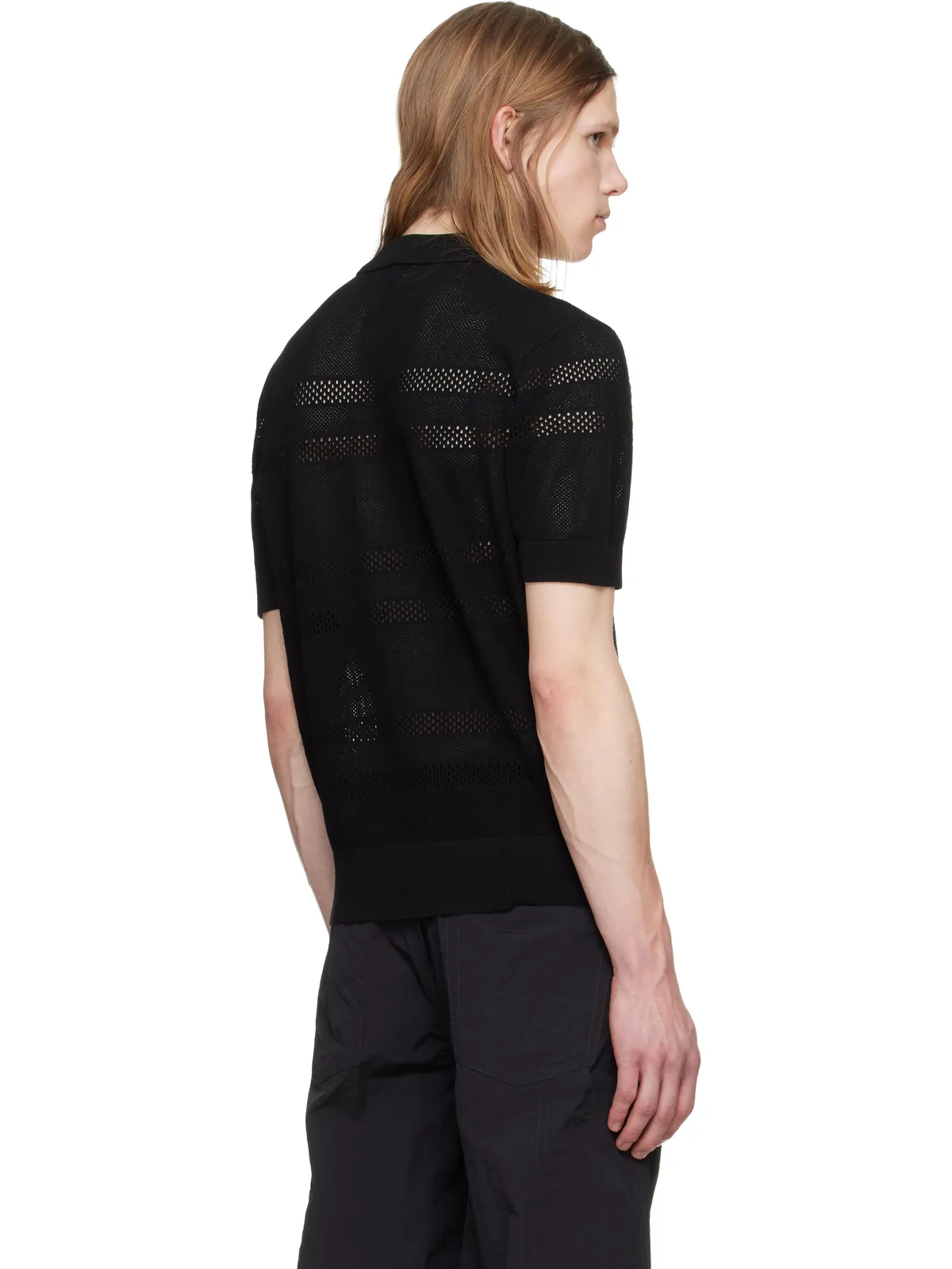 Dries Van Noten メッシュ ニットポロシャツ - 画像3