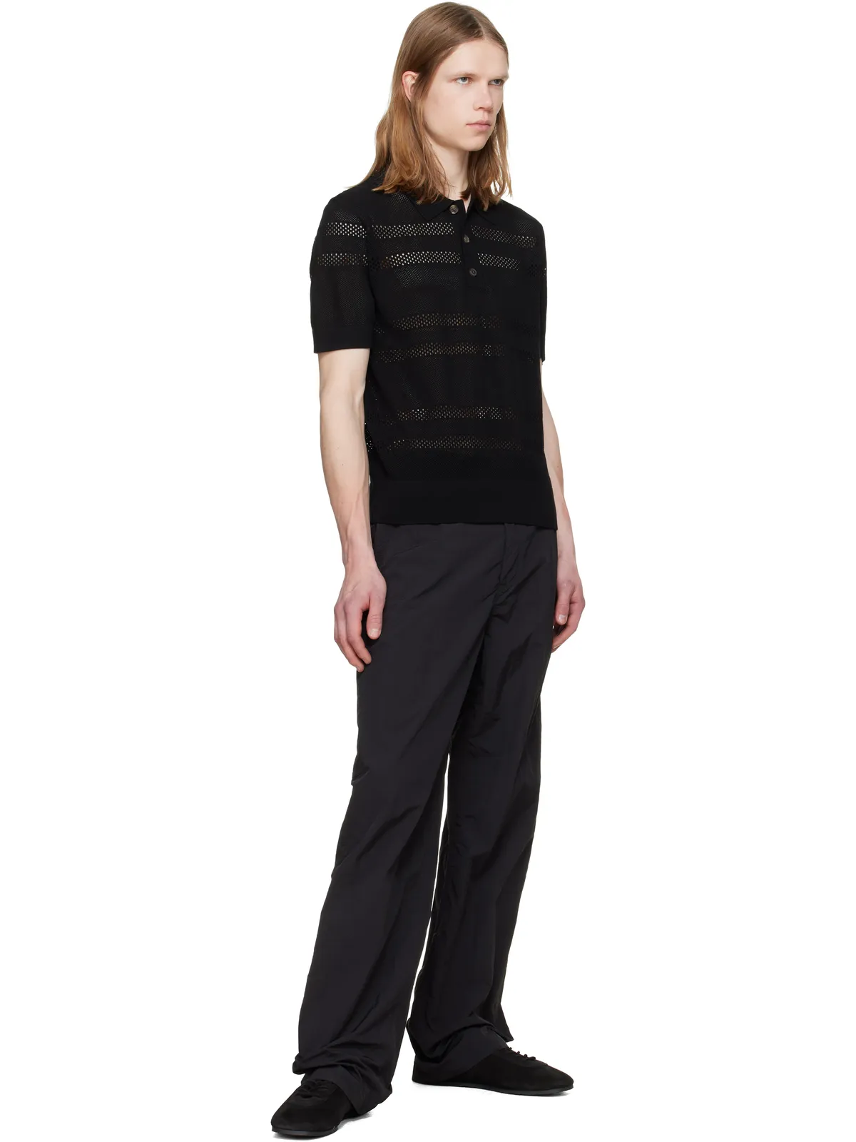 Dries Van Noten メッシュ ニットポロシャツ - 画像4