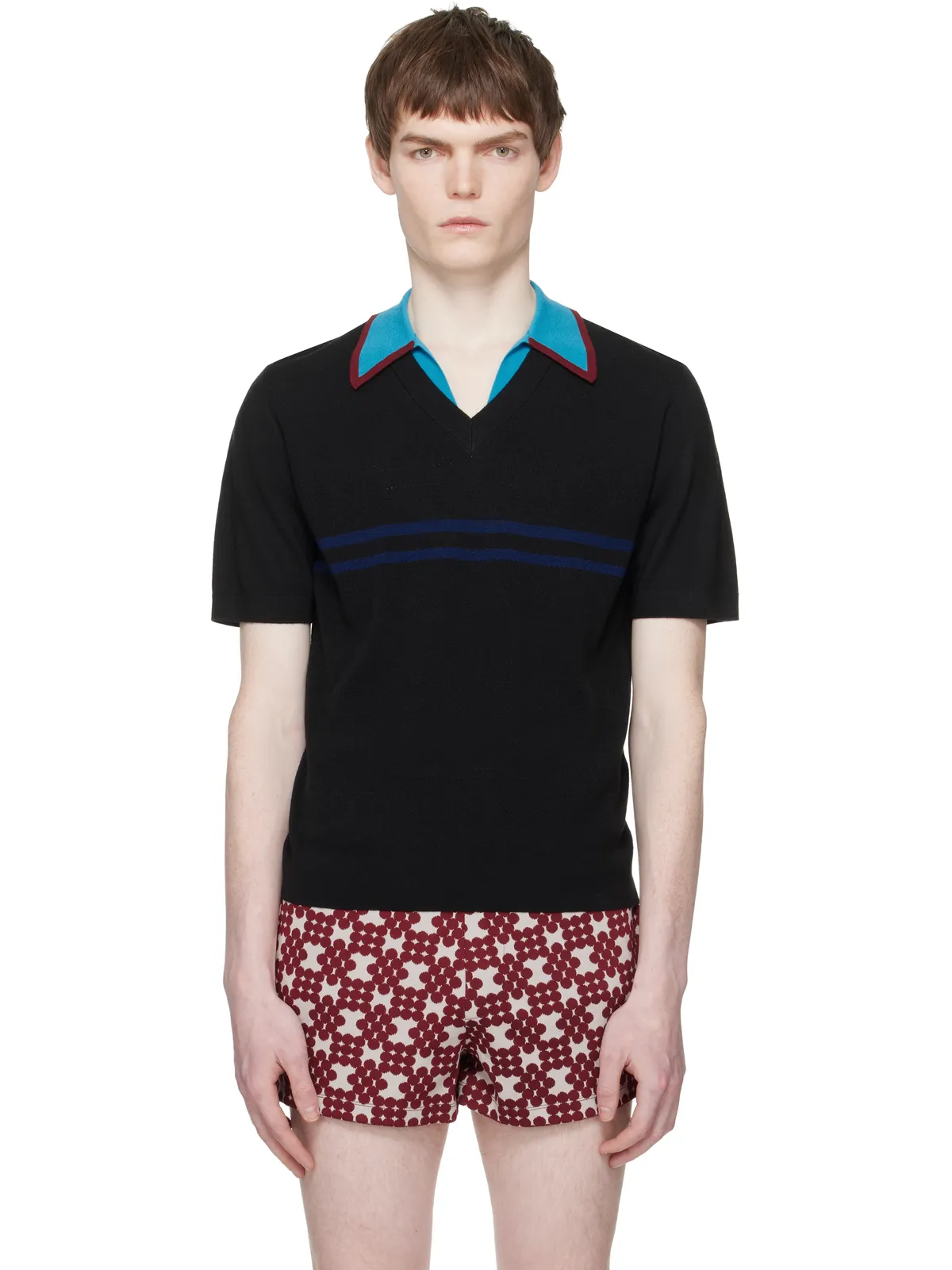 Dries Van Noten メリノウール ニットポロシャツ - 画像1