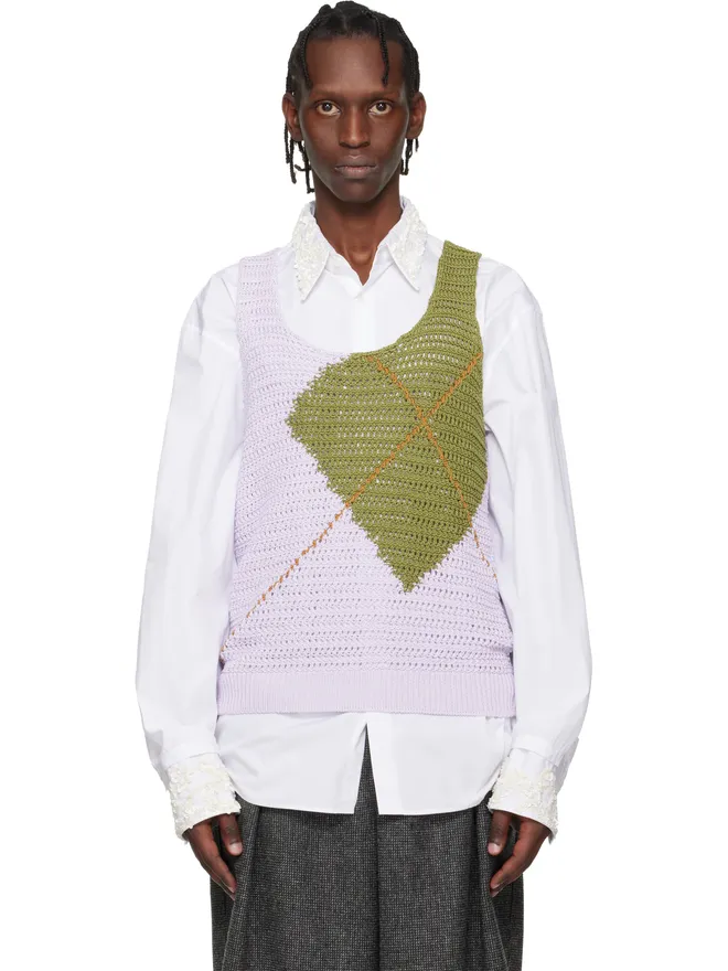 Dries Van Noten Dries Van Noten アーガイル タンクトップの商品画像