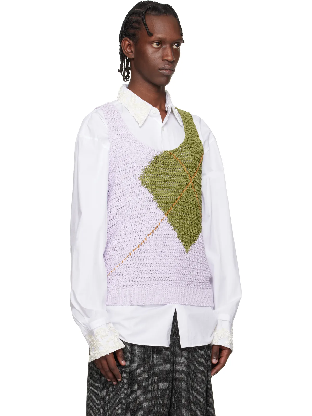 Dries Van Noten アーガイル タンクトップ - 画像2