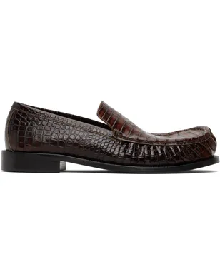 Dries Van Noten エンボス レザー ローファー - サムネイル1