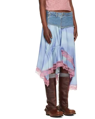 Andersson Bell Denim Combination Lace Hem ミディアムスカート - サムネイル2