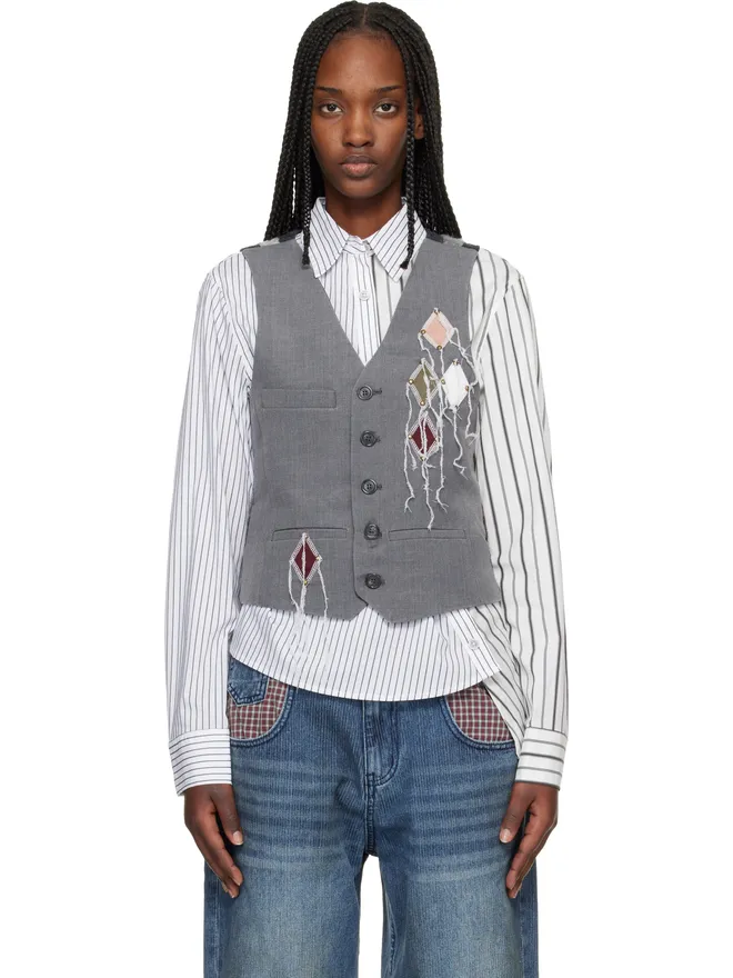 Andersson Bell Andersson Bell Back Knit アーガイル パッチ ベストの商品画像