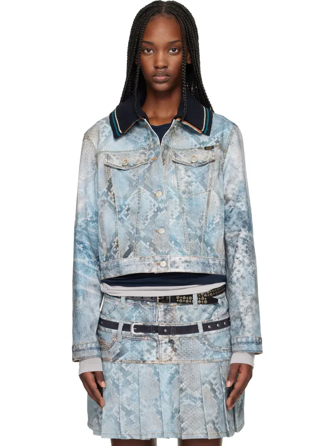 Andersson Bell Andersson Bell Python Fade Printed デニムジャケットの商品画像