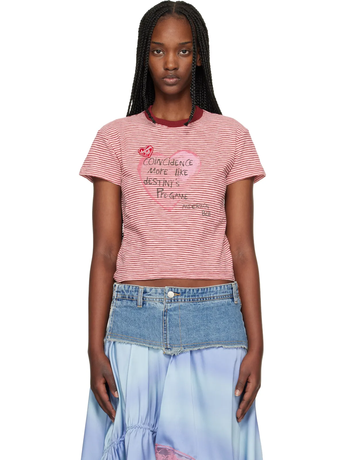 Andersson Bell Heart Message ボーダー Tシャツ - 画像1
