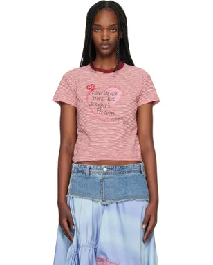 Andersson Bell Heart Message ボーダー Tシャツ - サムネイル1