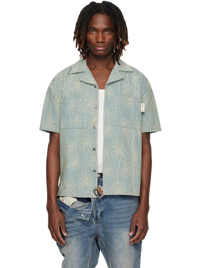 Andersson Bell Andersson Bell Flower Embroidery Open Collar デニムシャツの商品画像