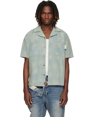 Andersson Bell Flower Embroidery Open Collar デニムシャツ - サムネイル1