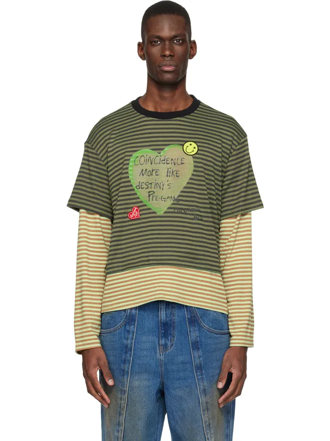 Andersson Bell Andersson Bell Essential Heart Message Stripe Layered LS Tシャツの商品画像