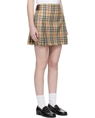 Burberry Mini Kilt チェック ウール ミニスカート - サムネイル2