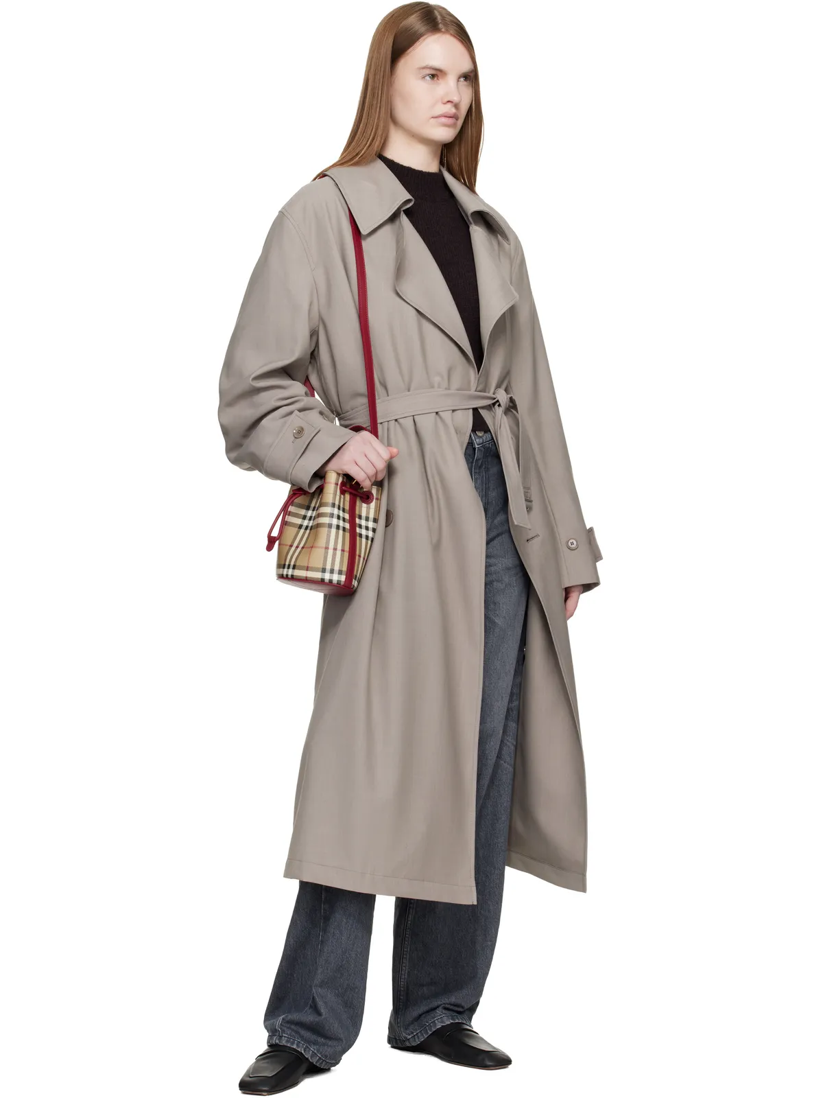 Burberry ミニ チェック バケットバッグ - 画像4