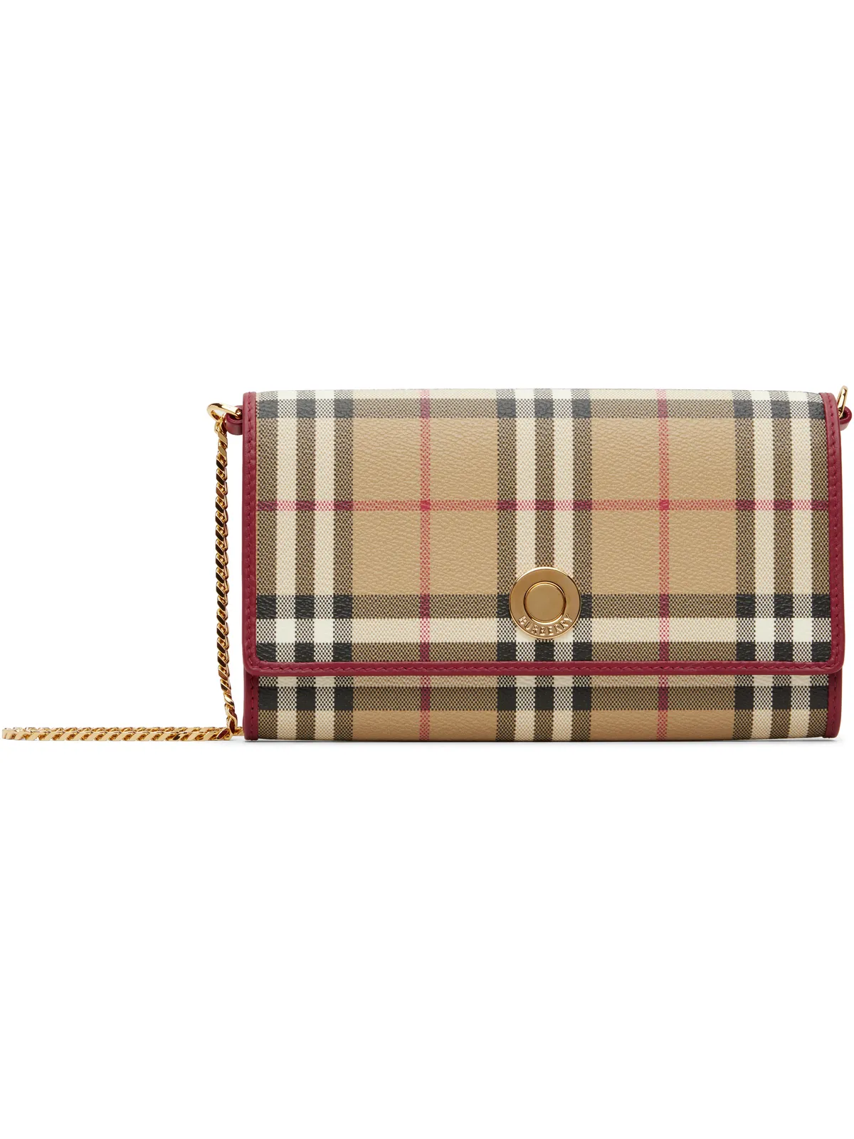 Burberry チェック チェーン ストラップ ウォレットバッグ - 画像1
