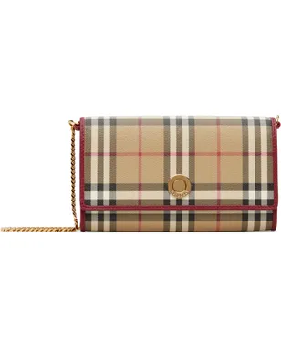 Burberry チェック チェーン ストラップ ウォレットバッグ - サムネイル1