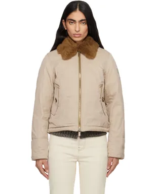 Burberry シアリングカラー ギャバジン ダウン ボンバージャケット - サムネイル1
