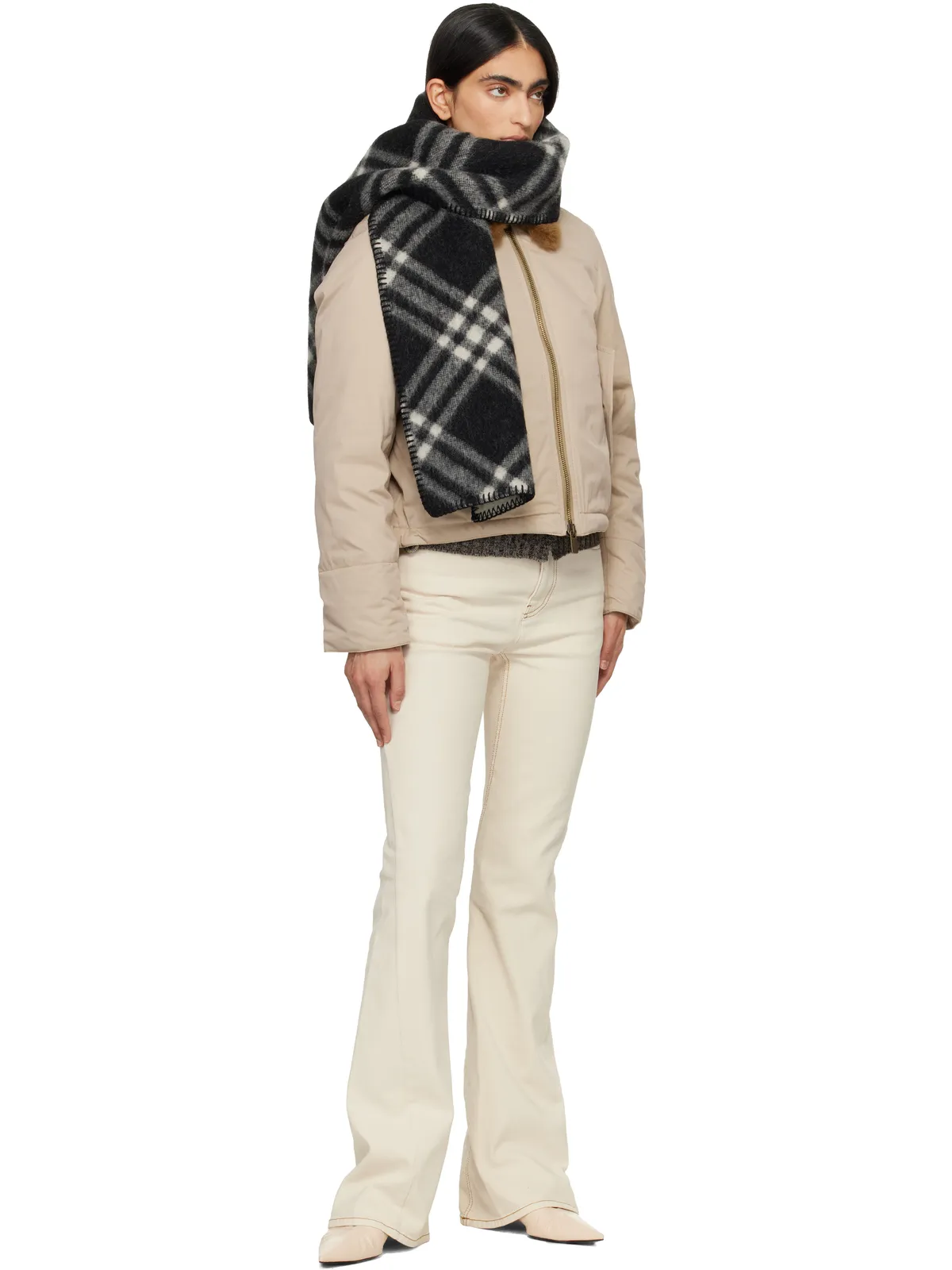 Burberry シアリングカラー ギャバジン ダウン ボンバージャケット - 画像4