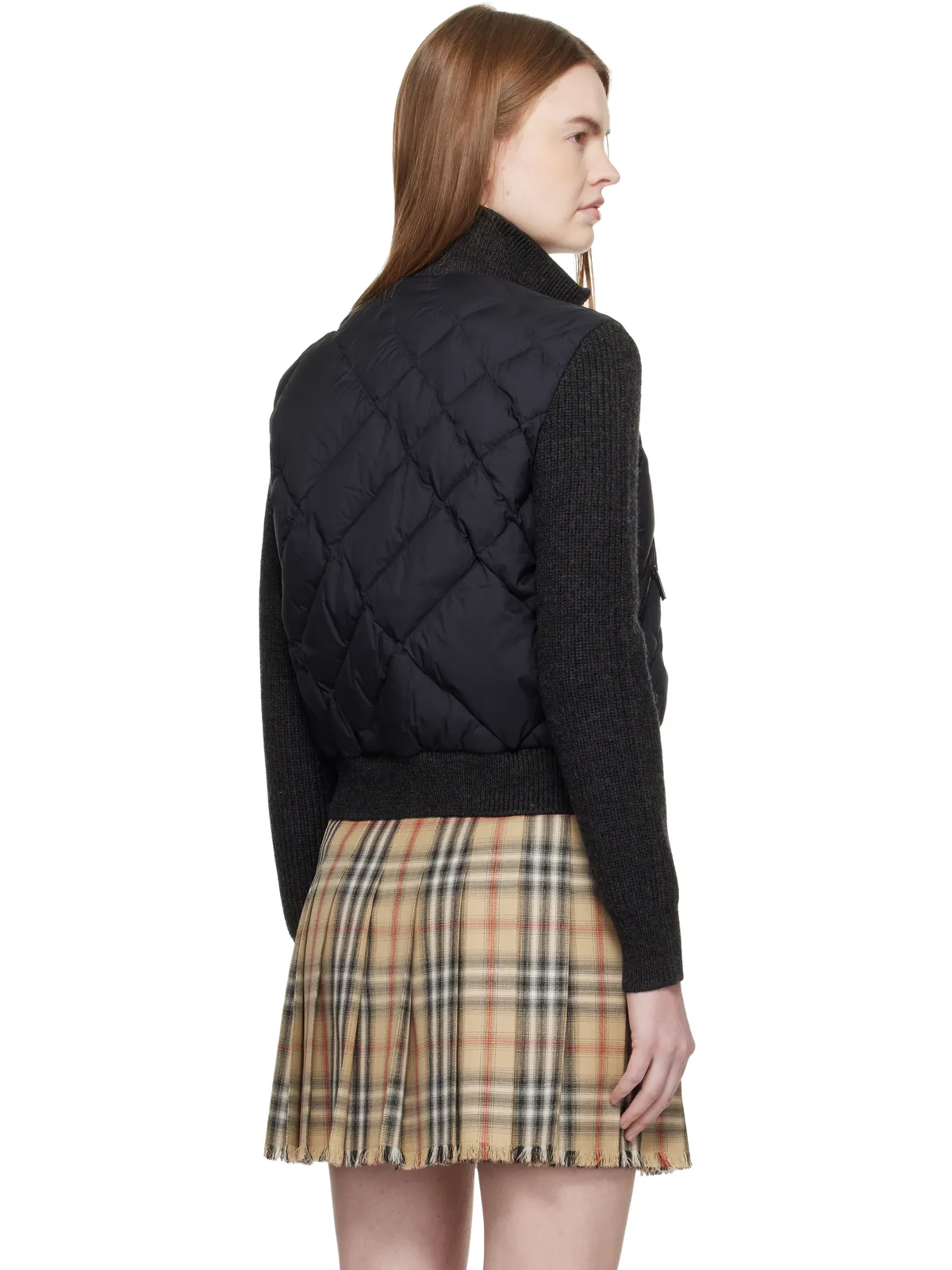 Burberry Check-Stitch ナイロン＆ウール ボンバージャケット - 画像3