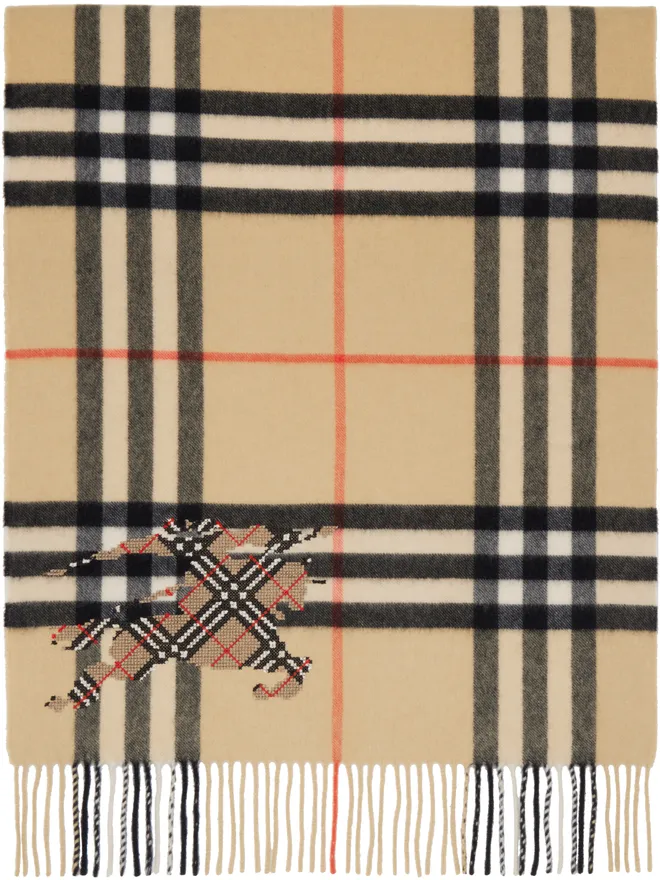 Burberry Burberry EKD ワイド クロスステッチ チェック カシミヤ マフラーの商品画像