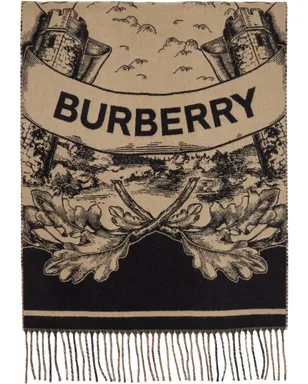Burberry Reversible EKD カシミヤ ワイド マフラー - サムネイル1