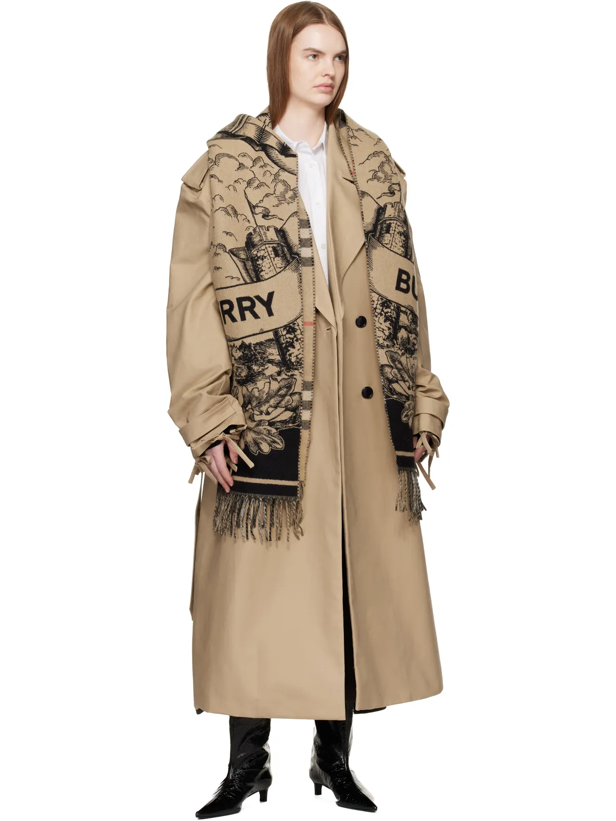 Burberry Reversible EKD カシミヤ ワイド マフラー - 画像3