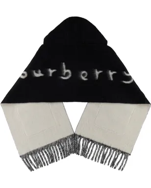 Burberry ロゴ アルパカウール ブレンド フード マフラー - サムネイル2