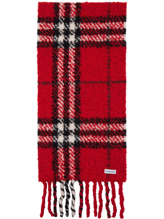 Burberry Burberry チェック アルパカウール ブレンド ブークレ マフラーの商品画像