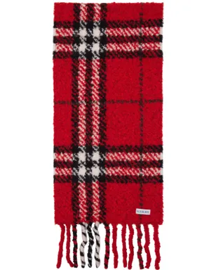 Burberry チェック アルパカウール ブレンド ブークレ マフラー - サムネイル1