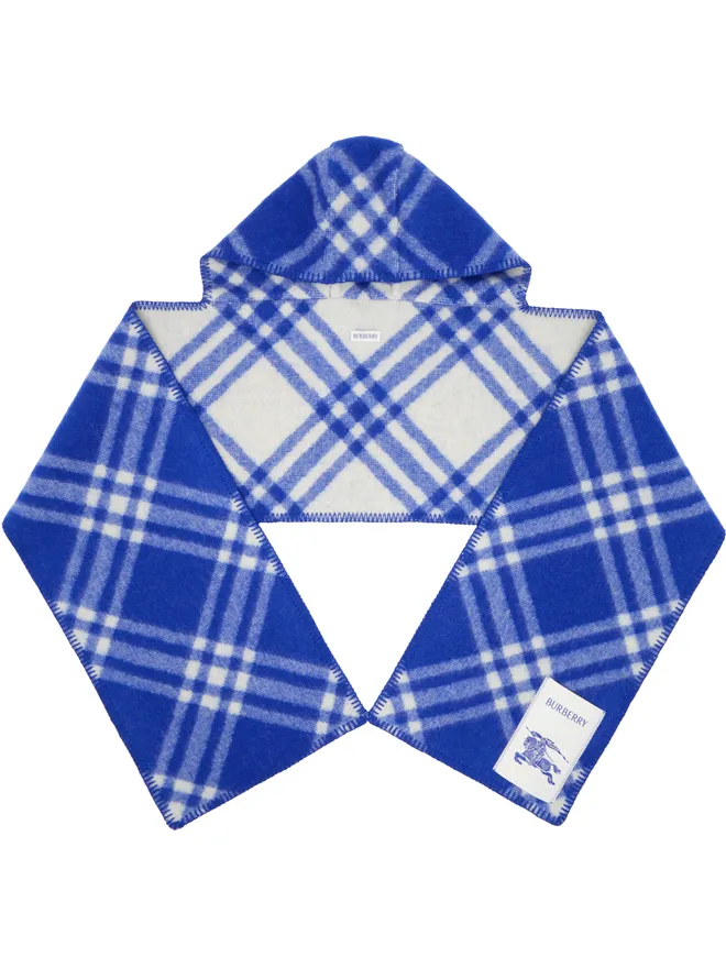 Burberry Burberry チェック ウール フード付きマフラーの商品画像