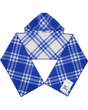 Burberry チェック ウール フード付きマフラー - サムネイル1