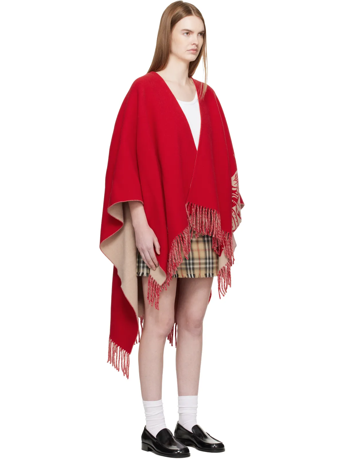 Burberry EKD ウール カシミヤ ケープ - 画像2