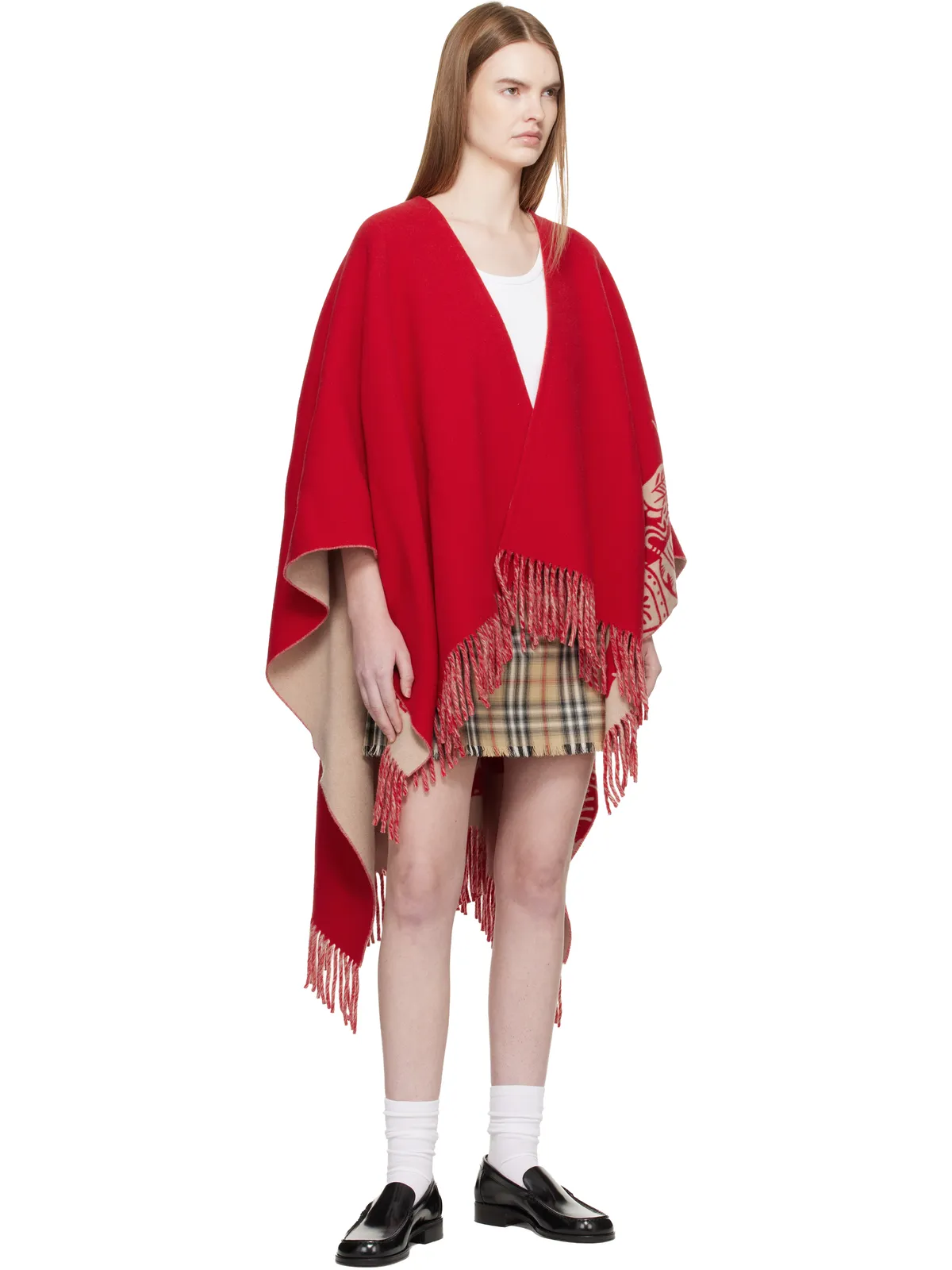Burberry EKD ウール カシミヤ ケープ - 画像4