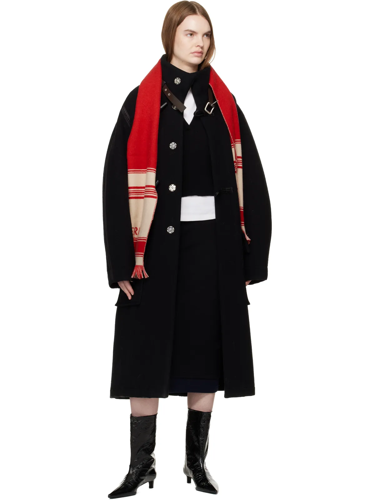 Burberry EKD ボーダー ウール マフラー - 画像3