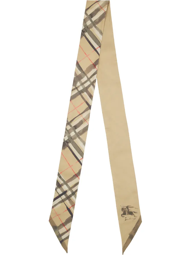 Burberry Burberry Skinny Watercolour チェック シルク スカーフタイの商品画像