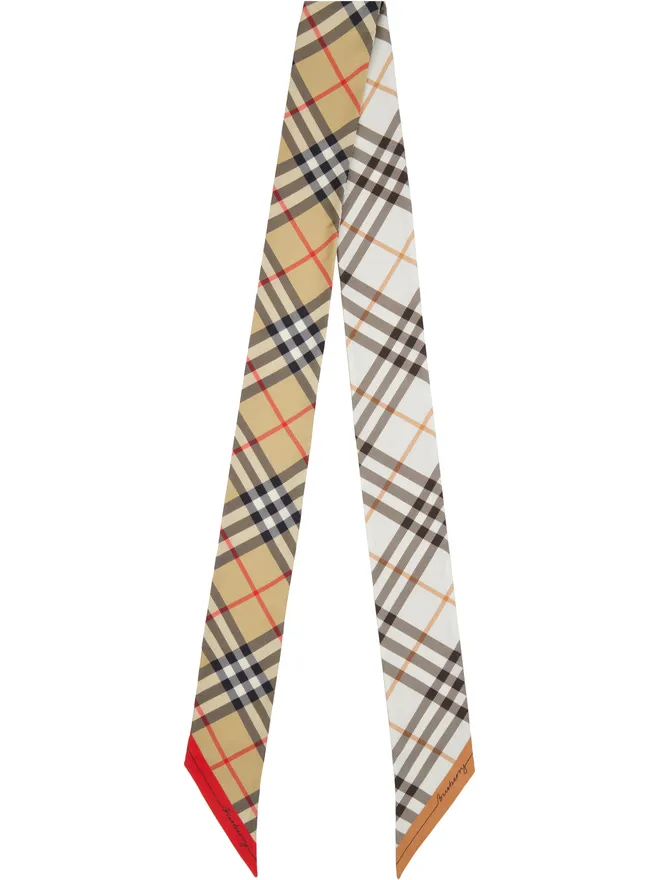 Burberry Burberry Skinny Contrast チェック シルク スカーフタイの商品画像